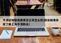 予淳区块链有限责任公司怎么样[防水疑难杂症了解上海予淳防水]