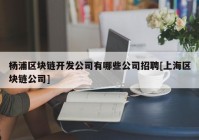 杨浦区块链开发公司有哪些公司招聘[上海区块链公司]