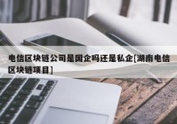 电信区块链公司是国企吗还是私企[湖南电信区块链项目]